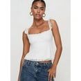 thumbnail image 3 of Women Lace Babydoll Tank Top Cap Sleeve See Throught Y2k Summer Going Out Crop Tops White L, 3 of 6