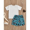 thumbnail image 4 of Liacowi Toddler Baby Boys 2 Pcs Outfits Leopard Patchwork Pocket Short Sleeve T-shirts with Leopard Print Shorts Sets, 4 of 8