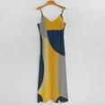 thumbnail image 5 of Abstract Gold Navy Grey Art Sleeveless Dress Women's Evening Dress Womans Clothing, 5 of 9
