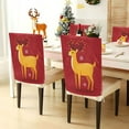 thumbnail image 3 of Decorative Chair Back Cover One Size x6 Chair Cover Dining Chair Slipcovers Chair Back Decoration Festival Chair Decoration Yellow Christmas Deer Beautiful, 3 of 6