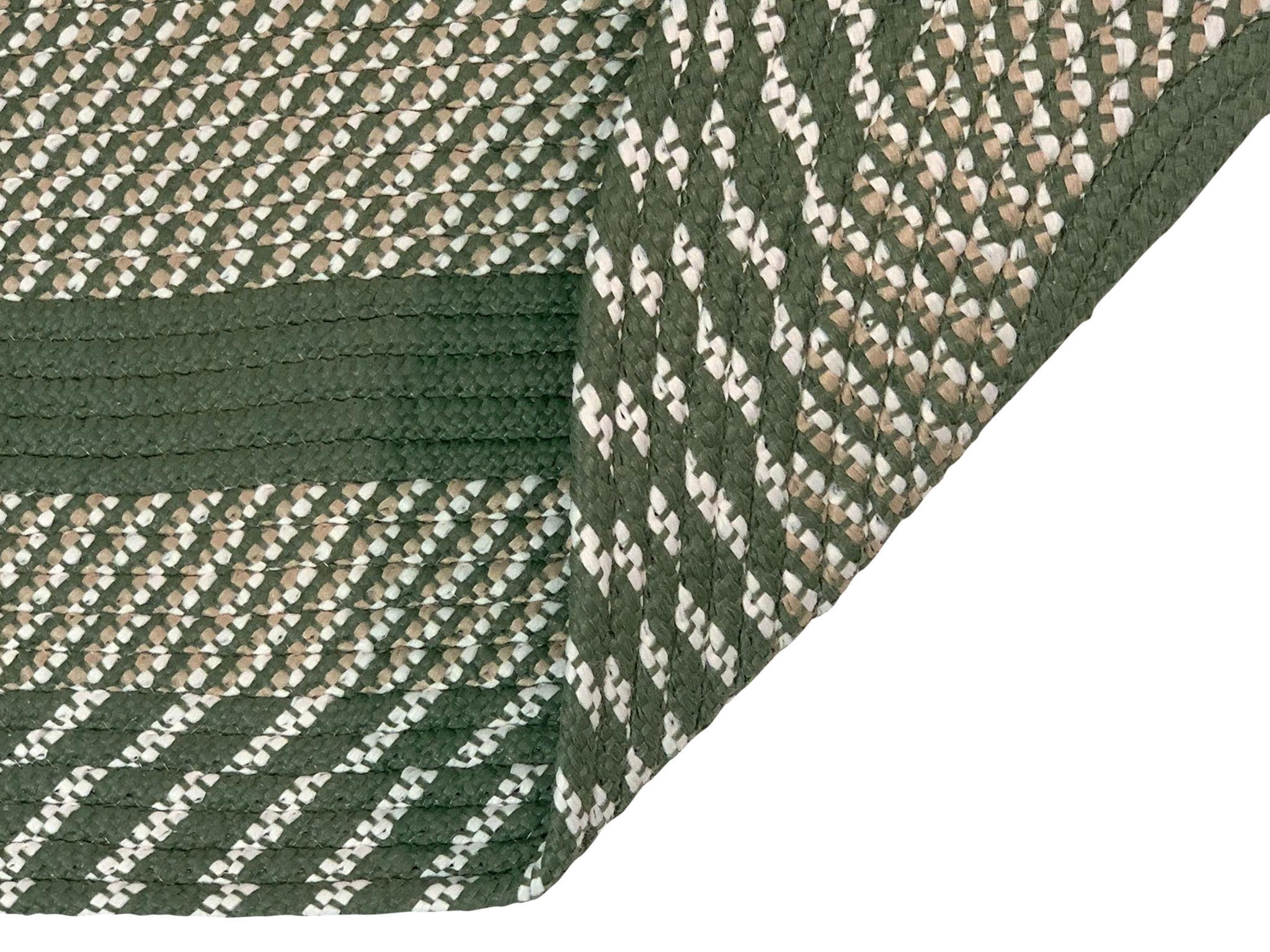 Better Trends L-Shaped Braided Rug, 20" x 48" x 48", Reversible 100% Polypropylene Indoor Corner Area Rug, Newport Collection – Sage