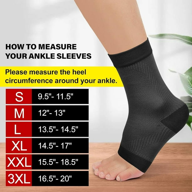3Pairs Ankle Compression Sleeve - 20-30mmhg Open Toe Compression 