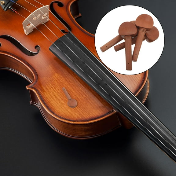 Raindrops 4pcs Violin Tuning Pegs Wood Violin Pegs Replacement For 3/4-4/4 Violins Ideal For Violinists Violin Parts And Accessories