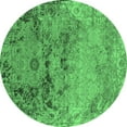 thumbnail image 1 of Ahgly Company Indoor Round Oriental Emerald Green Industrial Area Rugs, 3' Round, 1 of 4