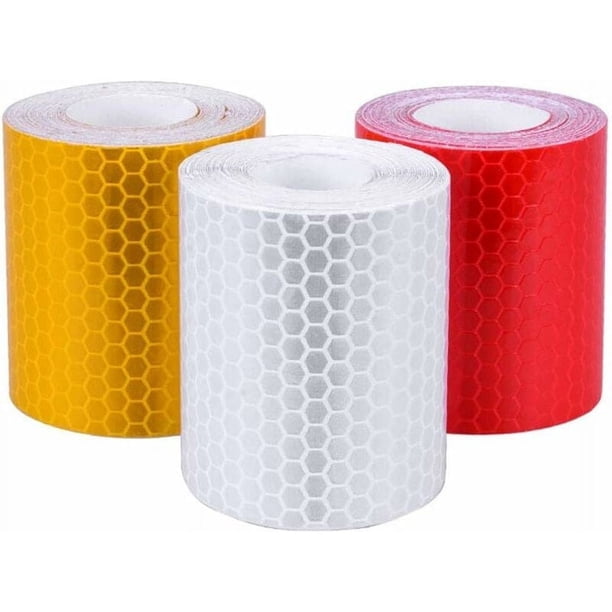 Tiras reflectantes, 3 piezas, autoadhesivas, cinta reflectante de seguridad para coches y motocicletas, 50 mm x 3 m
