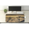 thumbnail image 2 of Mountain Computer Mouse Pad, Surreal Saturated Photo of the Italian Twin Mountain Peaks with Silent Overcast Sky, Rectangle Non-Slip Rubber Mousepad X-Large, 35" x 15", Sepia, by Ambesonne, 2 of 2
