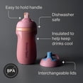 thumbnail image 4 of Tommee Tippee Insulated Multi-Lid Sporty Toddler Cup, 12m+, 9oz, Non-Spill, Pink, 1-Pack, 4 of 9