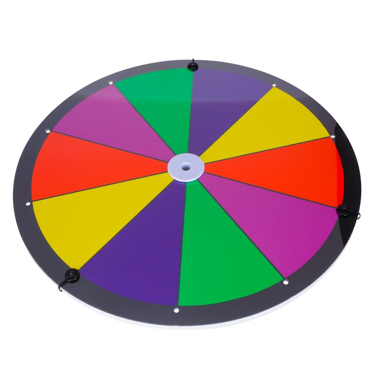 Voilamart 12 Tabletop Spinning Prize Wheel 12 Slots with Durable Plastic Base, Dry Erase, 2 Pointer, for Fortune Spin Game in Party Pub Trade Show