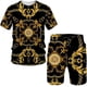 thumbnail image 4 of Conjunto de camiseta de verano para hombre, estilo retro de lujo con estampado 3D, conjunto de pantalones cortos holgados de manga corta para niños, 4 of 4