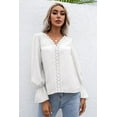 thumbnail image 4 of Lace Trim Flounce Sleeve Blouse, 4 of 7