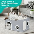 thumbnail image 6 of Cat House for Indoor Cats - Large Cat Bed Cave with Fluffy Ball and Scratch Pad, Foldable Cat Houses & Condos, Cat Cubes, Cat Hideaway, Covered Cat Bed for Multi Small Pet Large Kitty, 6 of 10