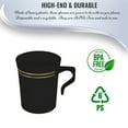 thumbnail image 5 of Smarty 8 oz. Black with Gold Edge Rim Round Plastic Coffee Mugs 120ct, 5 of 7