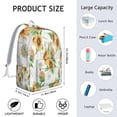 thumbnail image 5 of Boho Sunflower Backpack&nbsp;- Vintage Floral Waterproof Bookbag, Country Farm Theme with Wildflower & Butterfly Illustration (Aesthetic Summer Style), 5 of 5