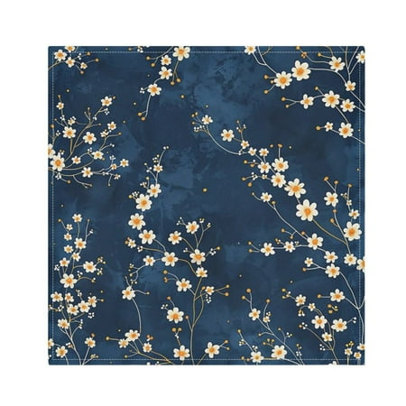 

Napkin Satin Napkin 20*20Inchx6 Kitchen Towel Dinner Plate Towel Decorative Towel Napkin Tea Towel Suitable For Kitchen Table Small White Wildflowers and Yellow Stamens