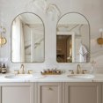 thumbnail image 6 of Andy Star Arched Mirror, 24" x 38" Brushed Gold Bathroom Mirror in Stainless Steel Metal Frame, 1" Deep Set Design, 6 of 8