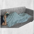 thumbnail image 6 of Vintage Blue Soft Flannel Fleece Blanket, Horizontal Wavy Lines with Ogee Style Bold Inner Details Curvy Motif, Cozy Plush for Indoor and Outdoor Use, 60" x 80", Baby Blue and White, by Ambesonne, 6 of 6