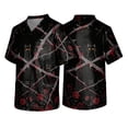 thumbnail image 2 of Domuza Halloween Scrub Tops Men Funny Novelty Print V-Neck Short Sleeve Working Uniform Shirts Comfy Soft Relaxed Fit Medical Scrub Tops 2XL, 2 of 5