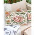 thumbnail image 6 of Pink Botanical Peony Throw Pillow Cover 24 x 36 Inch Decorative Pillow Cover Spring Farmhouse Floral Lumbar Pillowcase Seasonal Rectangle Cushion Case for Couch Sofa Bed Living Room, 6 of 7