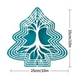 thumbnail image 3 of Stylish Metal Hanging Christmas Tree Wind Spinner - Intricate Branch & Root Design Teal Background Modern Abstract Aesthetic for Garden Decor, 3 of 7