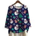 thumbnail image 1 of CLOOCL Women Blouse Christmas Snowman Pattern 3D Print Plus Size T-shirt Long Sleeve Streetwear Fashion Female Tops, 1 of 6