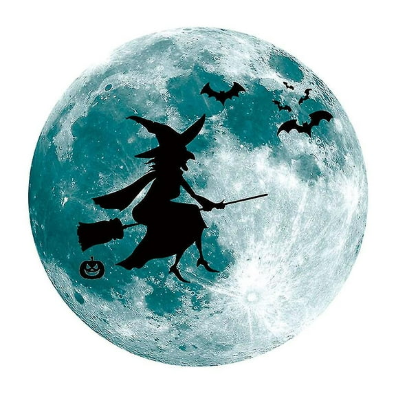 Luminous Moon Wall Sticker Horror Ghost Fluorescent Window Decal Glow In The Dark Stickers Halloween Home Party Decor
