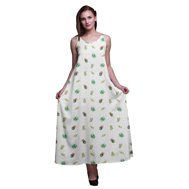Bimba Robe Longue Décontractée en Rayonne à Bretelles Spaghetti pour Femmes Été Maxi Robe d'Été-petite