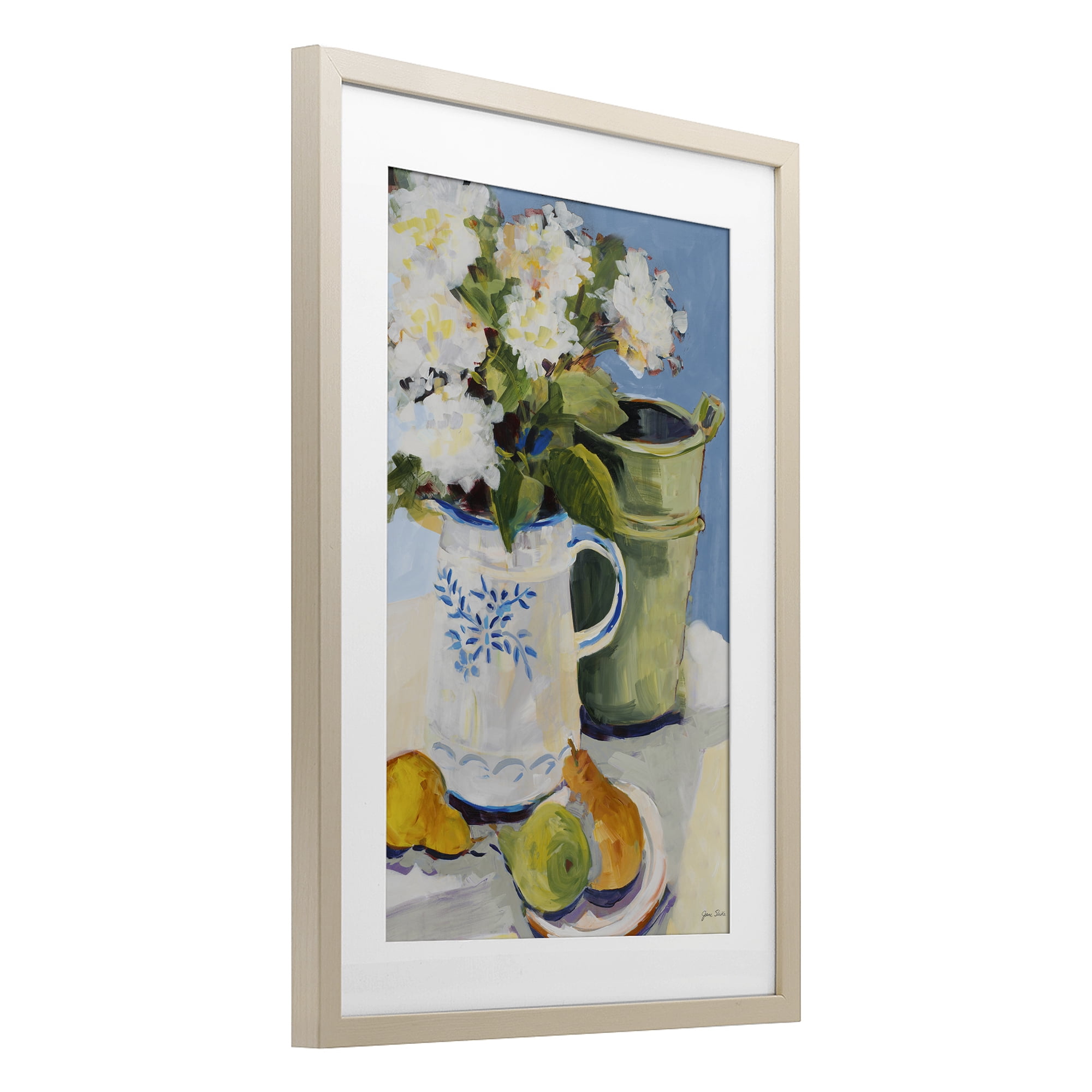 Stupell Industries Pitcher of Flowers Still Life Birch Framed Print Under Glass, design by Jane Slivka