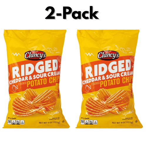 Clancy's Ridged Cheddar & Sour Cream Potato Chips 2-Pack 9 oz