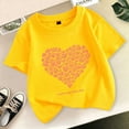 thumbnail image 2 of oqasdz Kids Child Teen Girls T Shirts Loe Heart Print Short Sleeve T Shirt Oversized Loose Active Tops, Size 11-12 Years, 2 of 3