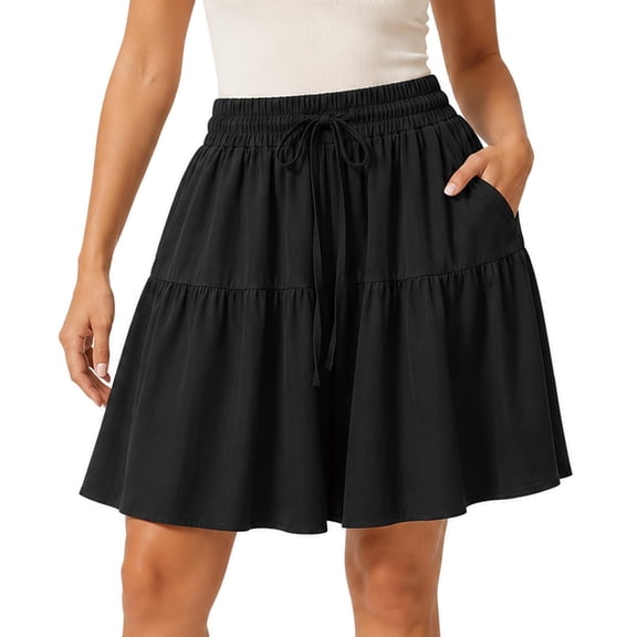Bloomease Flowy Shorts - Women's Lightweight Stretch Comfy Flowy Shorts, High Waisted Loose Fit Bermuda for Summer