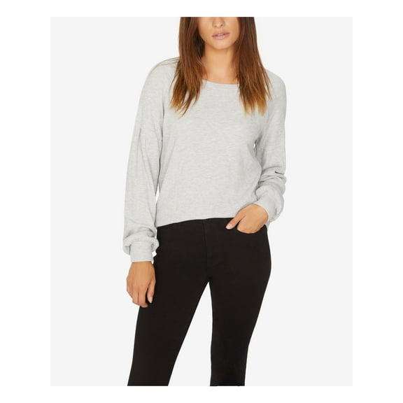 SANCTUARY $69 Womens New 1169 Gray Jewel Neck Long Sleeve Casual Top S B B