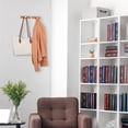 thumbnail image 6 of Unique Bargains Coat Rack Wall Mount Wood Coat Hook for Hanging with 3 Hooks Brown, 6 of 7