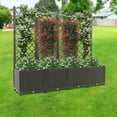 thumbnail image 6 of Dark Brown 4PCS Plastic Plant Box with Trellis, 4.65ft Tall Planter Box Decorative Plant Stand Floor Standing Outdoor Climbing Plants Tomato Flower Vegetable Raised for Balconies, Backyards, 6 of 24