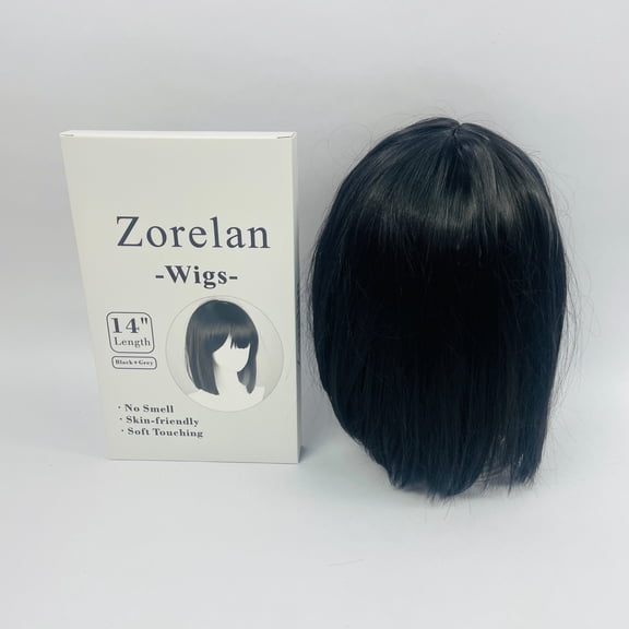 Zorelan 14'' Wig Short Straight Wig for Women Synthetic Short Straight Bob Style Wig