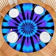 thumbnail image 2 of Blue Purple Tie Dye Pattern Round Fitted Tablecloth with Elastic Edge,Dining Table Cover Waterproof,Outdoor Round Tablecloth for Camping,Dining,Indoor and Outdoor, 2 of 7