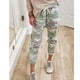 thumbnail image 3 of Pantalones de pies casuales con estampado de camuflaje Pantalones de cintura elástica con cordón para mujer, 3 of 4