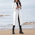 thumbnail image 2 of Mid-length Spring and Winter Long Trench Coat With Belt,Elegant Single Breasted PeaCoat, 2 of 6