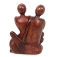 thumbnail image 2 of NOVICA Artisan Handmade Wood Statuette Unique Sculpture from Indonesia Brown Family [7.75in H x 5in W x 2in D] ' Family Love', 2 of 6