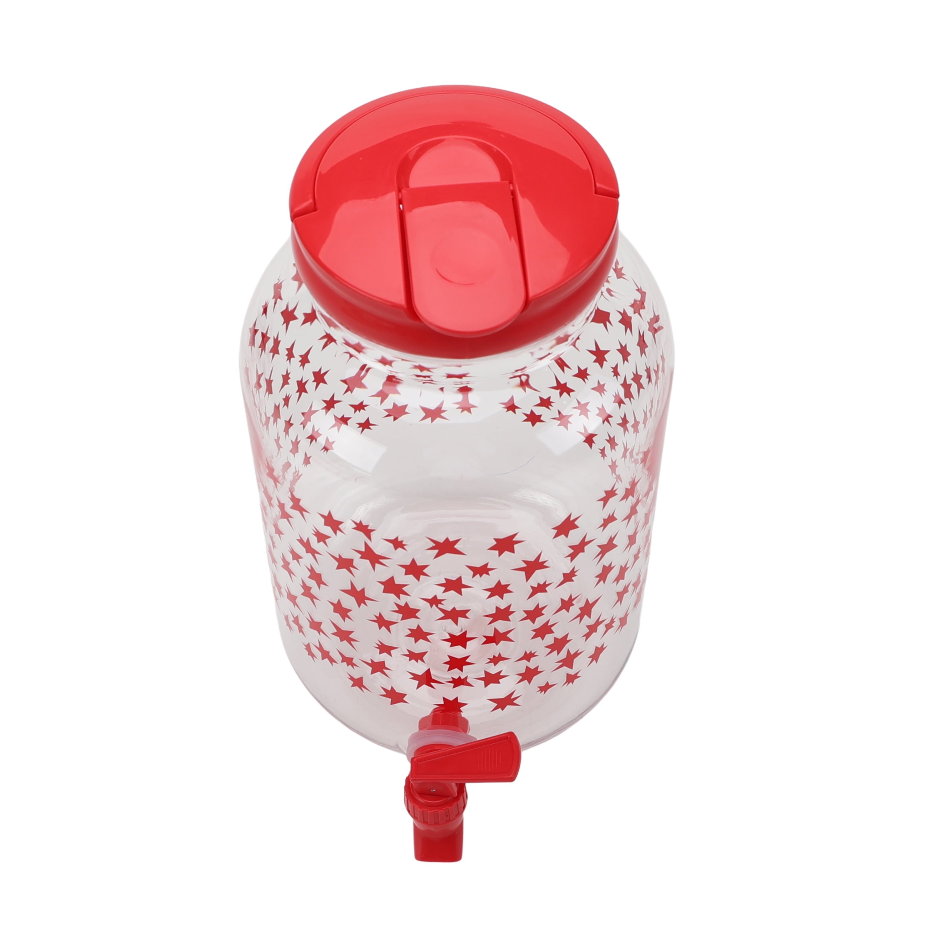 Mainstays 1.2-Gallon Acrylic Star Beverage Dispenser, Red