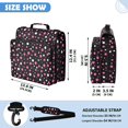 thumbnail image 3 of Zipper Binder with Shoulder Strap 2 inch 3 Ring Waterproof File Folder Organizer Bag 500 Sheet Pink and White Polka Dots, 3 of 8