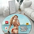 thumbnail image 4 of LaModaHome Rounded Rug Round Gta Inspired RugNon-Slip Rug Washable Mat Child Stain Resistant Living Room Kitchen Carpet 3X3ft(90X90cm), 4 of 5