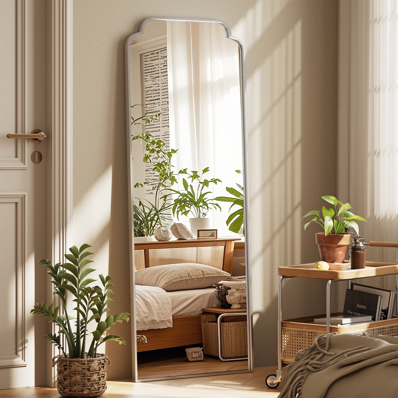 Easy4Home 69"x25" Arched Full Length Mirror Decorative Wall Mounted Mirror with Metal Frame, Silver