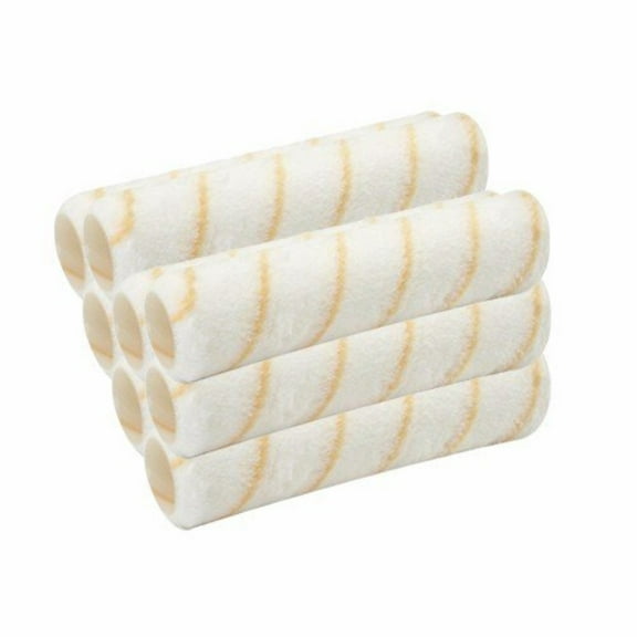 Wideskall Reuseable Paint Roller Cover 9" x 3/8" inch Nap Washable PVC Plastic Core Pack of 8