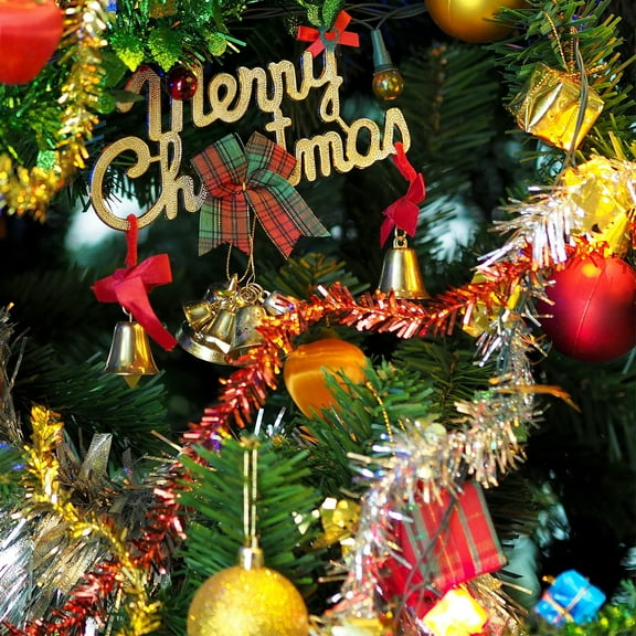Kesenlong Tinsel Garland 3pcs Christmas Thin Tinsel Garlands 1.5m 3 Colors Metallic Garland Decoration