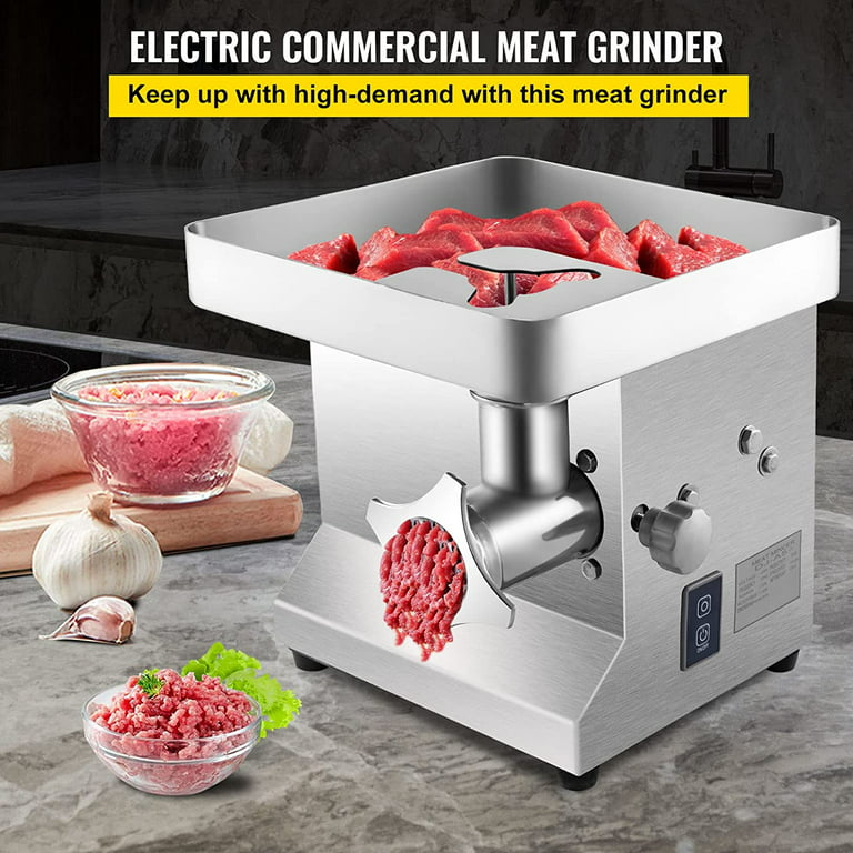 VEVORbrand 1.5HP Commercial Electric Meat Grinder,1100W 550lbs/h Stainless  Steel Commercial Sausage Stuffer 