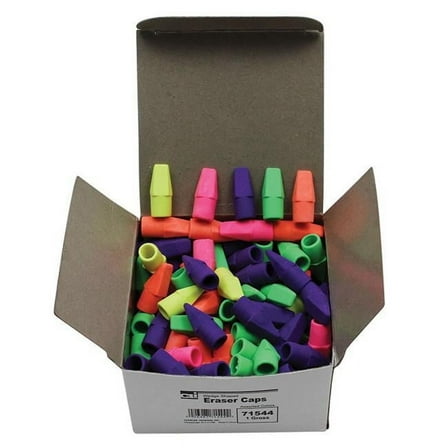 Charles Leonard  Economy Eraser Caps, Assorted Color - Box of 6