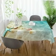 thumbnail image 6 of SKYSONIC Starfish Seashell Summer Beach Tablecloth Durable Rectangle Tablecloths Waterproof Square Table Cloth Stain Resistant Table Cover for Outdoor Picnic Restaurant Home Decoration 60 x 60 Inch, 6 of 7