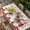 FireBrick Linen, variant on Merry Christmas Table Cloths for 6 Foot Rectangle Tables, Ice Cream Snowflakes Candy Pine Needles Patio Waterproof Elastic Fitted Tablecloths, Washable Rectangular Table Cover for Camping