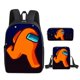 thumbnail image 1 of We Middle Backpack Mochila escolar para niños Juego de matanza de hombre lobo Impresión 3d Mochila escolar de dibujos animados Niños Escuela primaria Juego de tres piezas estilo M kaili Sencillez, 1 of 5