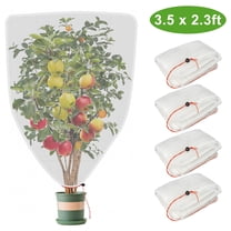 4pcs Insect Bird Barrier Netting Meshes with Drawstring, EEEkit 3.5' x 2.3' Garden Plant Net Covers for Tomato Fruit Tree Flower Vegetable